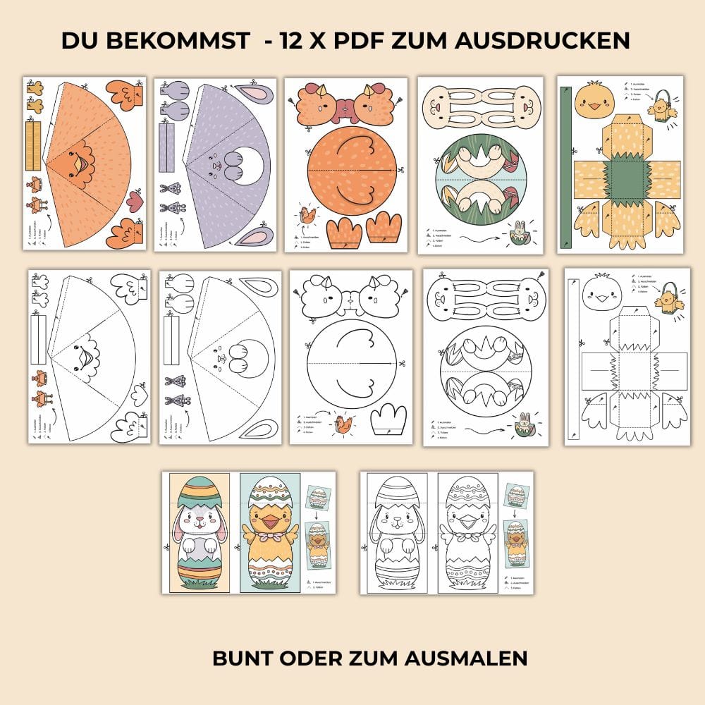 Oster-Vorlagen zum Ausdrucken – 6 kreative Bastelprojekte zum Download