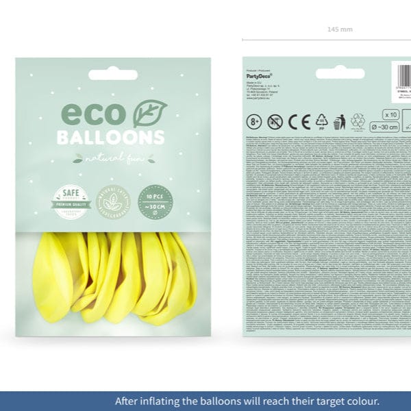 Eco Luftballon gelb - 26  cm (10 Stück)