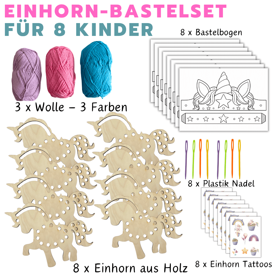 Einhorn-Bastelset – Kreativer Fädelspaß für den Einhorn-Geburtstag!