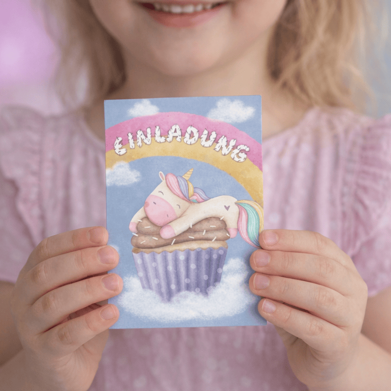 Baby Einhorn Einladung - 10 Stück