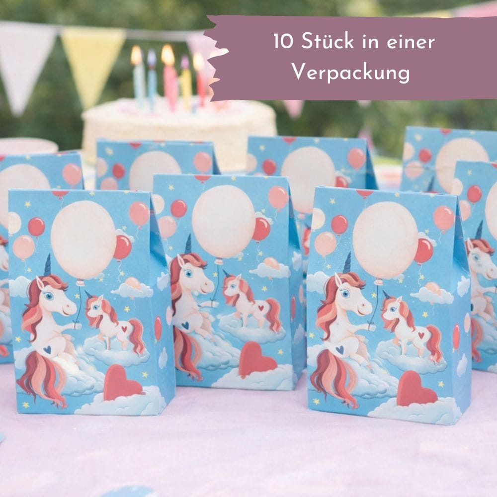 Mitgebseltütchen Einhorn - 10 Stück