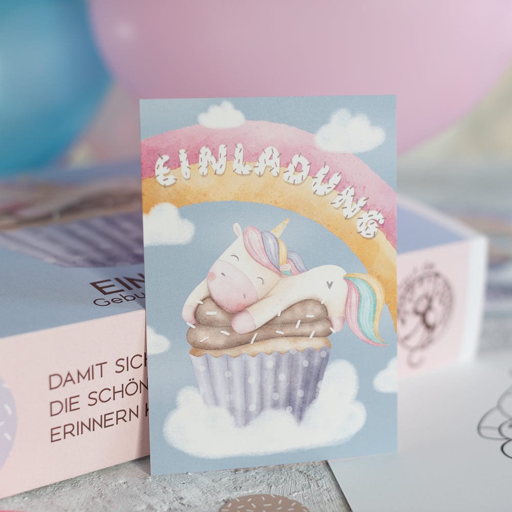 Baby Einhorn Einladung - 10 Stück