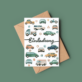Einladung Auto - 10 Stück