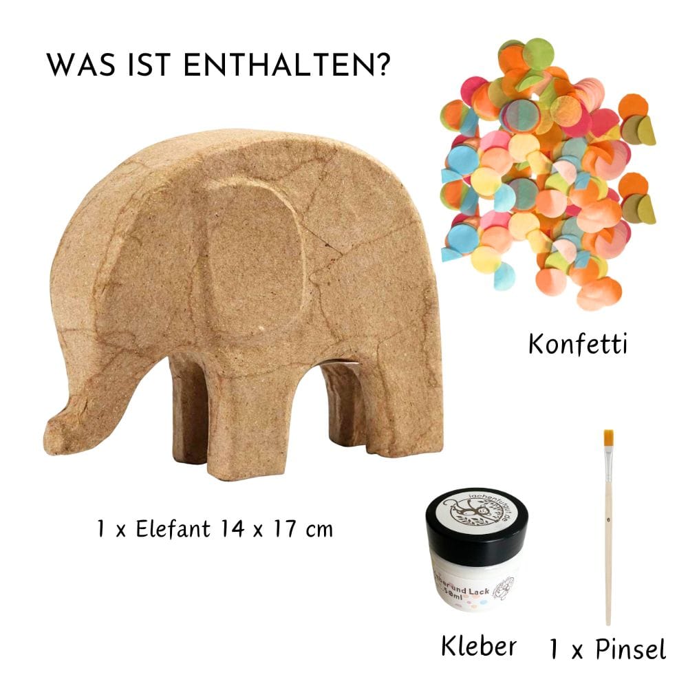 Kreatives Bastelset „Elefant mit Konfetti“