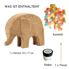 Kreatives Bastelset „Elefant mit Konfetti“