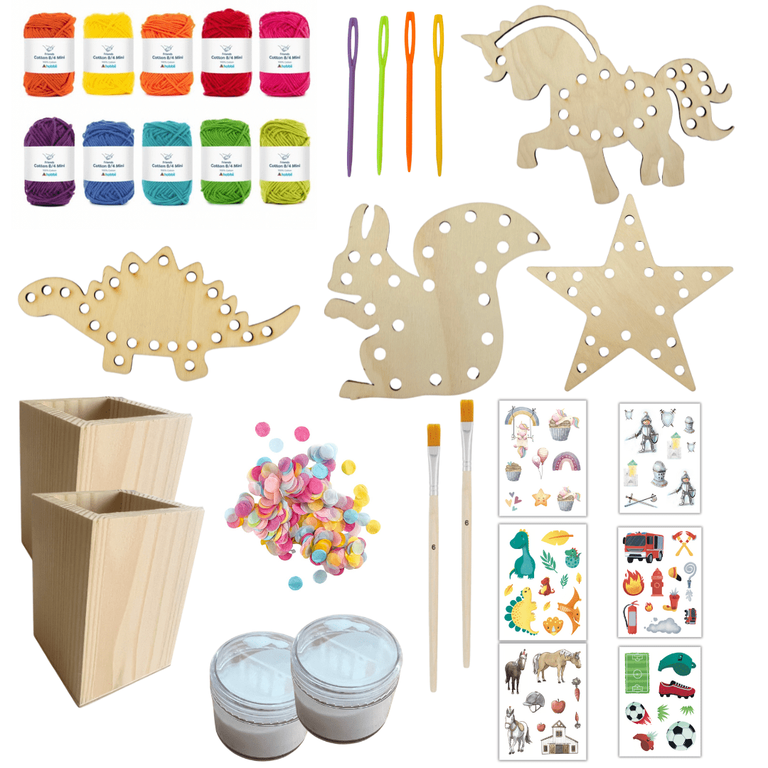 Ferien-Bastelbox für 2 Kinder – Kreativ, lehrreich und voller Spaß!