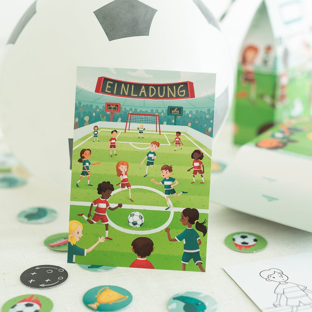 fussball geburstag deko, fussball Kindergeburtstag, fussball mottobox 