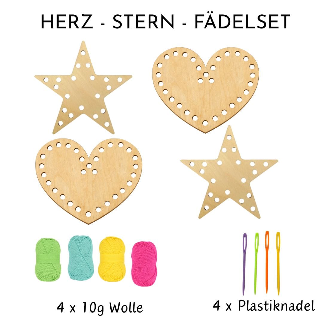 Kreativer Fädelspaß Herzen & Sterne