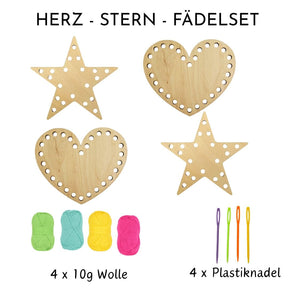 Kreativer Fädelspaß Herzen & Sterne