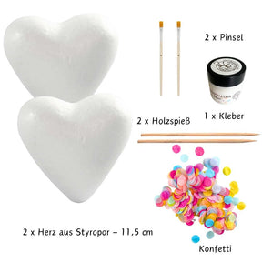 Bastelset - Konfetti-Herzen