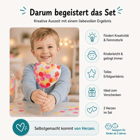 Bastelset - Konfetti-Herzen für 2 Kinder