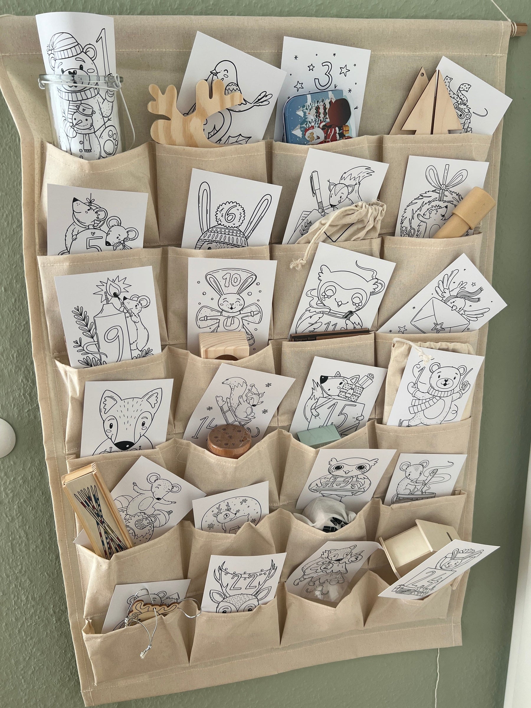 Stoffadventskalender - Wandorganizer zum Gestalten