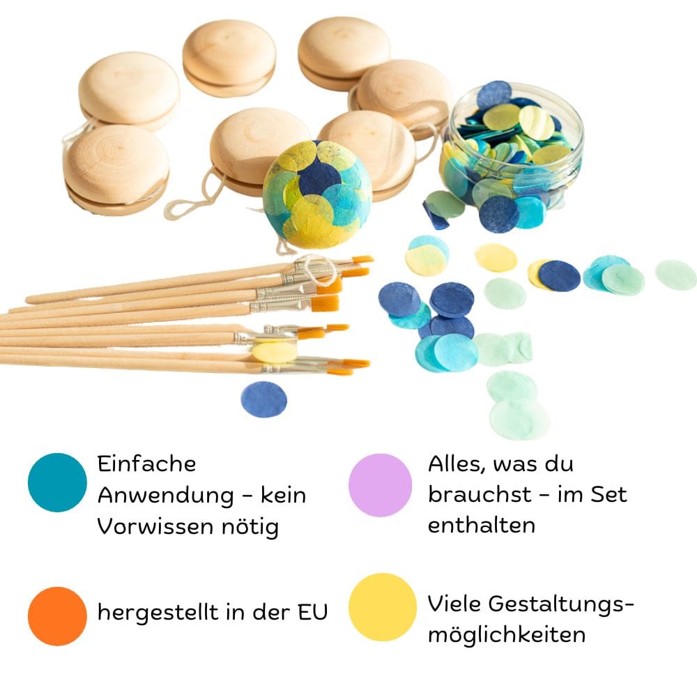 Kreatives Bastelset - Bunte Jojo's für 8 Kinder