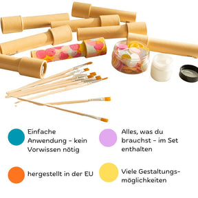 Kreatives Bastelset - Bunte Kaleidoskope für 8 Kinder