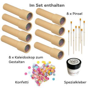Kreatives Bastelset - Bunte Kaleidoskope für 8 Kinder
