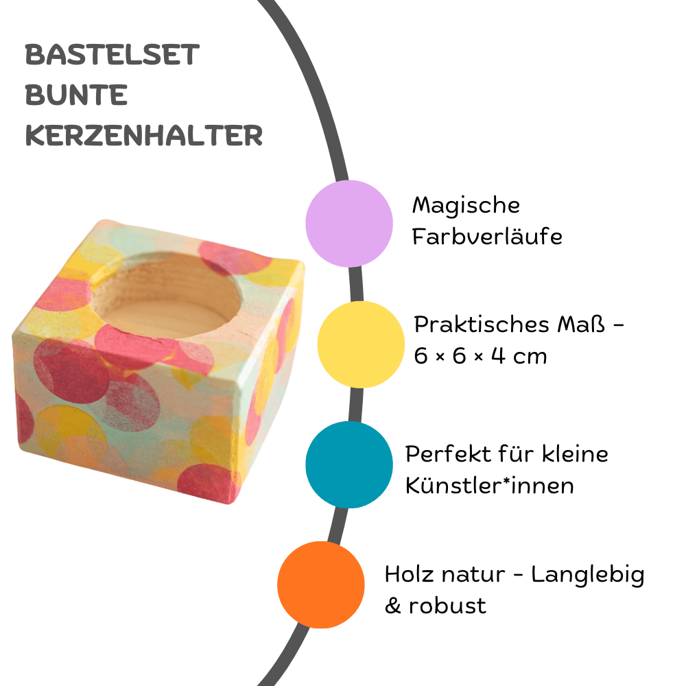 Kreatives Bastelset - Bunte Kerzenhalter für 8 Kinder