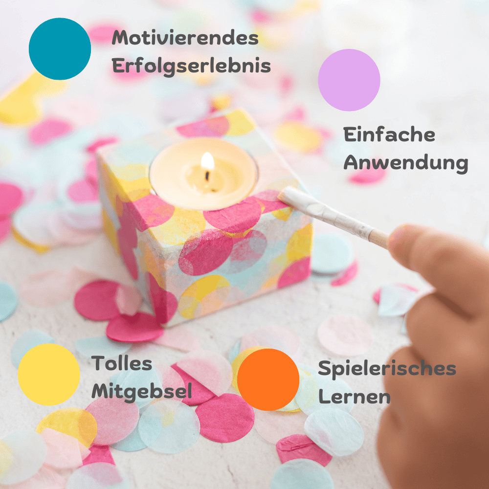 Kreatives Bastelset - Bunte Kerzenhalter für 8 Kinder