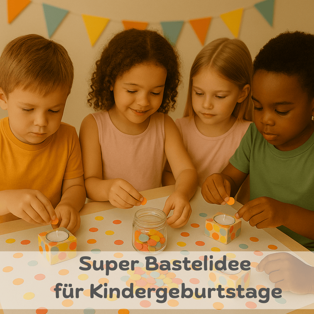 Kreatives Bastelset - Bunte Kerzenhalter für 8 Kinder