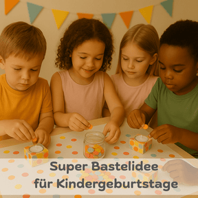 Kreatives Bastelset - Bunte Kerzenhalter für 8 Kinder