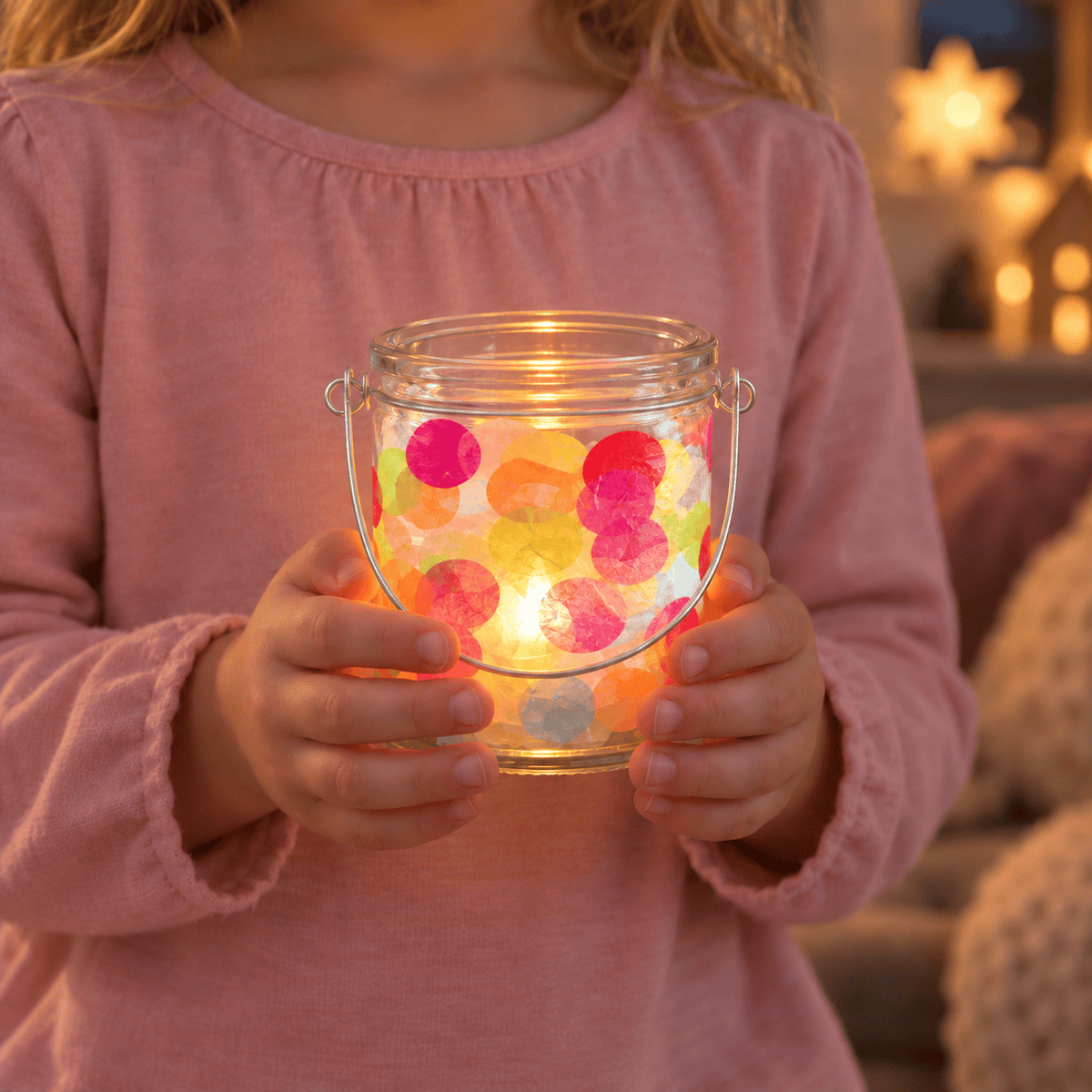 Glaslaterne - Konfetti Kreativ-Set für 2 Kinder