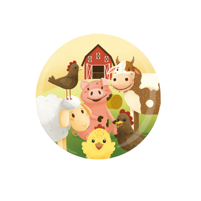 Bauernhof Buttons 8 Stück - Mitgebsel