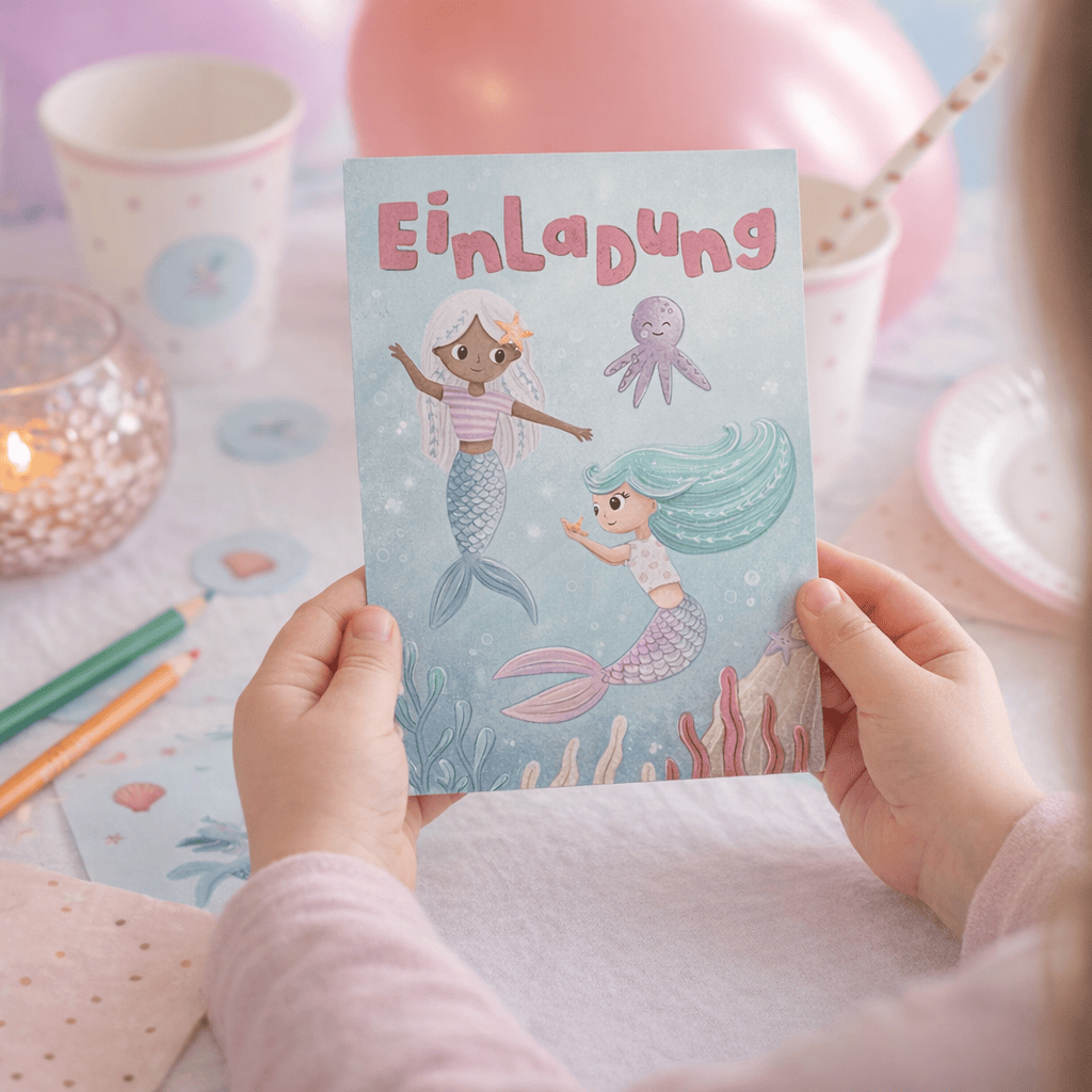 Meerjungfrau Einladung NEU - 10 Stück