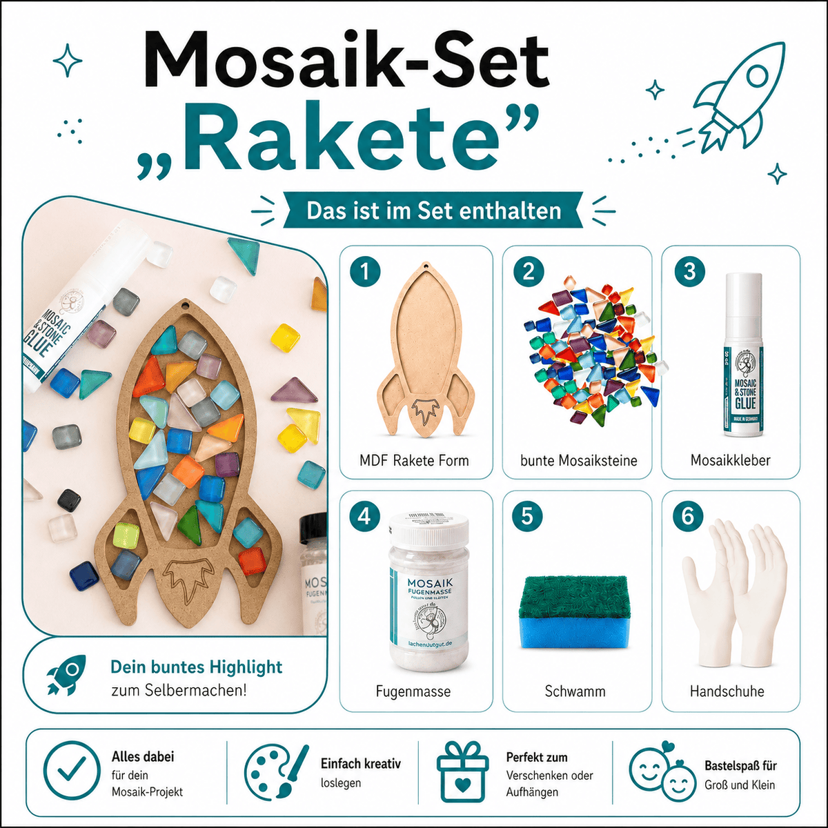 Mosaik Set - Rakete