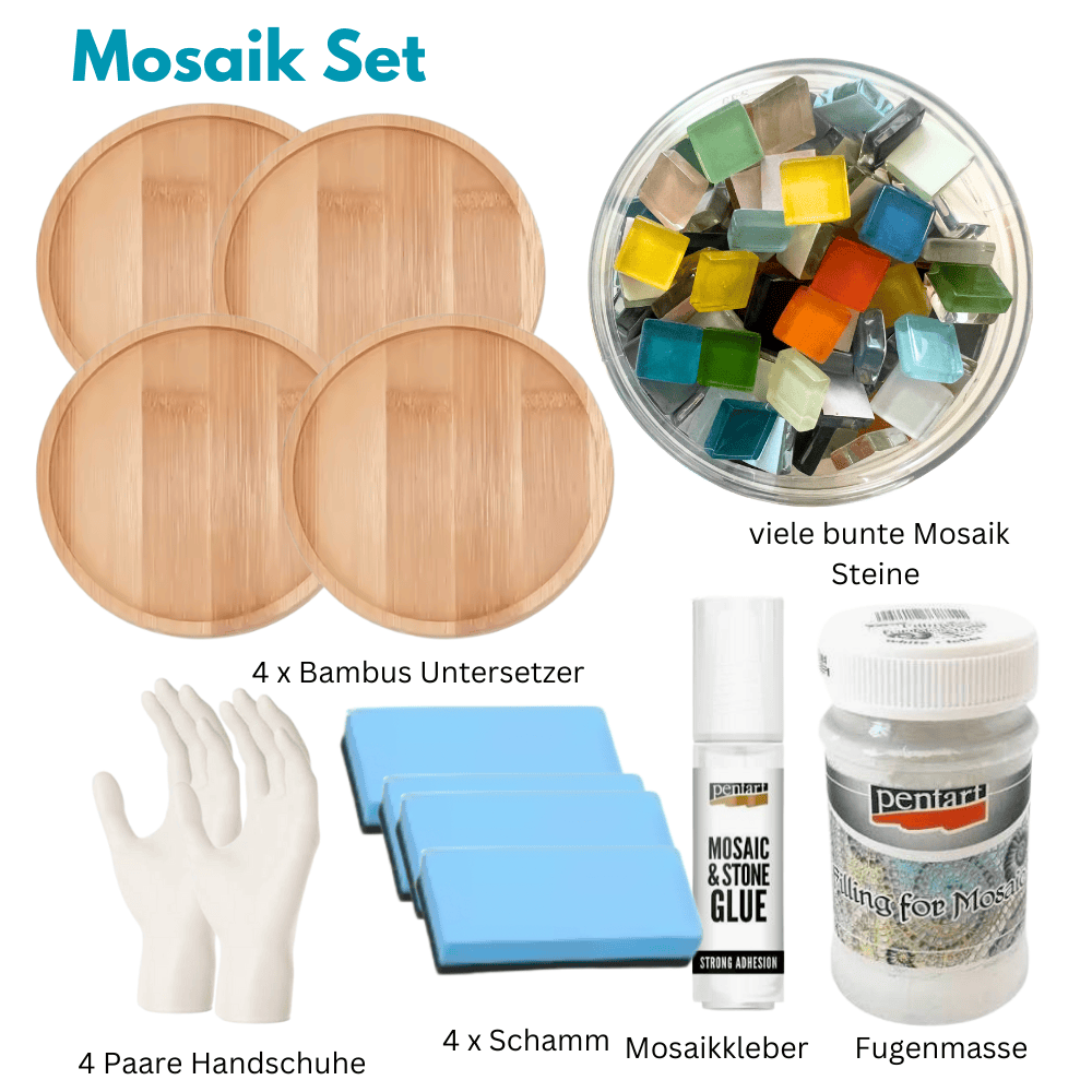 Mosaik Bastel-Set - 4 Mosaik Untersetzer