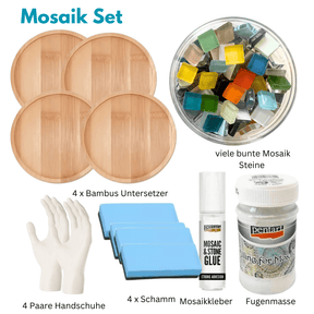 Mosaik Bastel-Set - 4 Mosaik Untersetzer