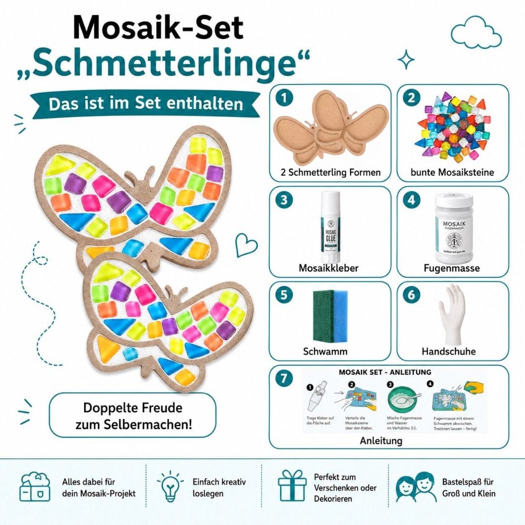 Mosaik Set - 2 x Schmetterlinge