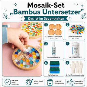 Mosaik Bastel-Set - 4 Mosaik Untersetzer