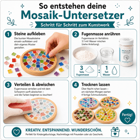 3 Bastelset für 2 Kinder Laterne und Fädelspass und Mosaik Bambus Untersetzer