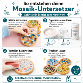 Mosaik Bastel-Set - 4 Mosaik Untersetzer