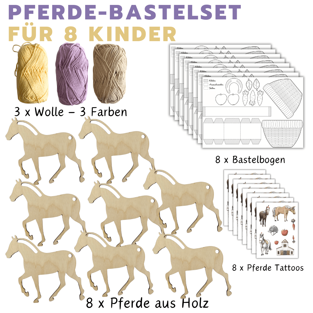 Pferde-Bastelset – Kreativer Fädelspaß für den Pferde-Geburtstag