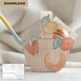 Pferde Körbchen Bastelbogen - Download