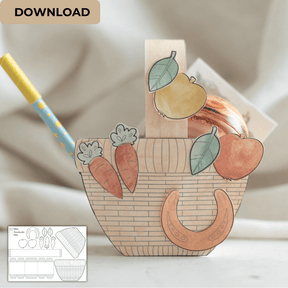 Pferde Körbchen Bastelbogen - Download