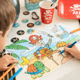 Tischset zum Ausmalen - Piraten - 10 Stück