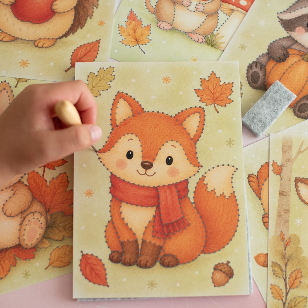 Prickelset für Kinder - Waldtiere