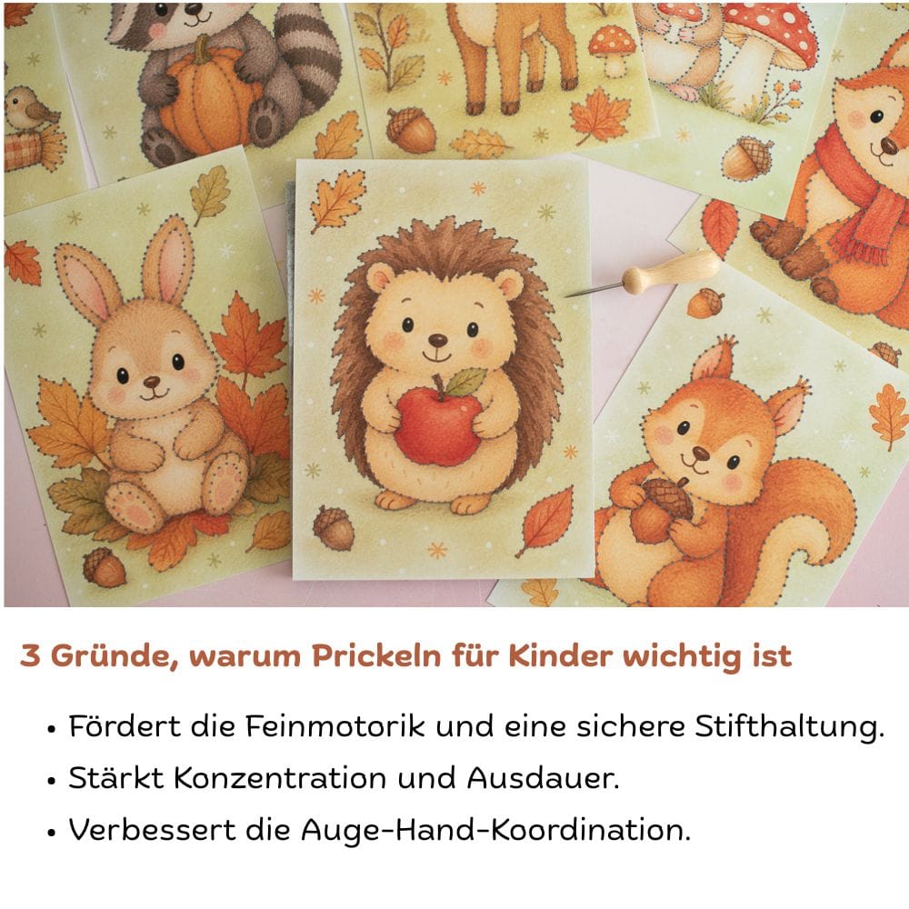 Prickelset für Kinder - Waldtiere