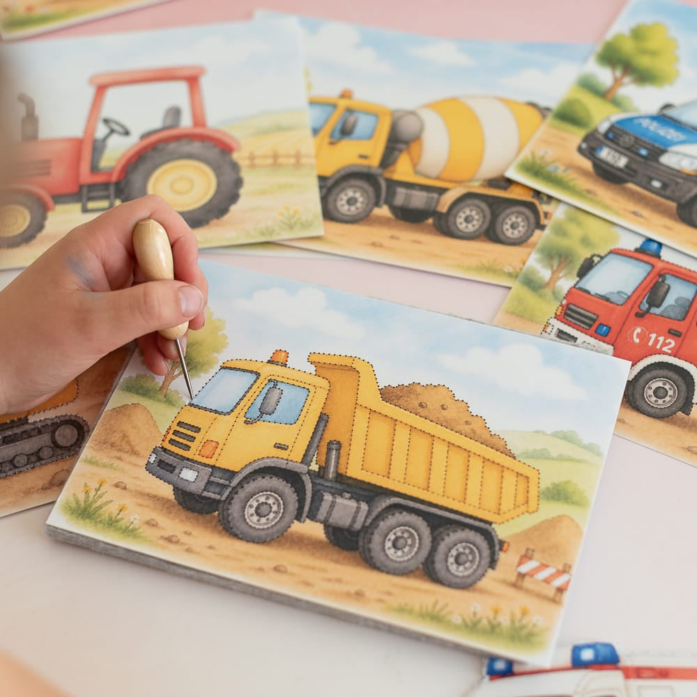 Prickelset für Kinder Fahrzeuge