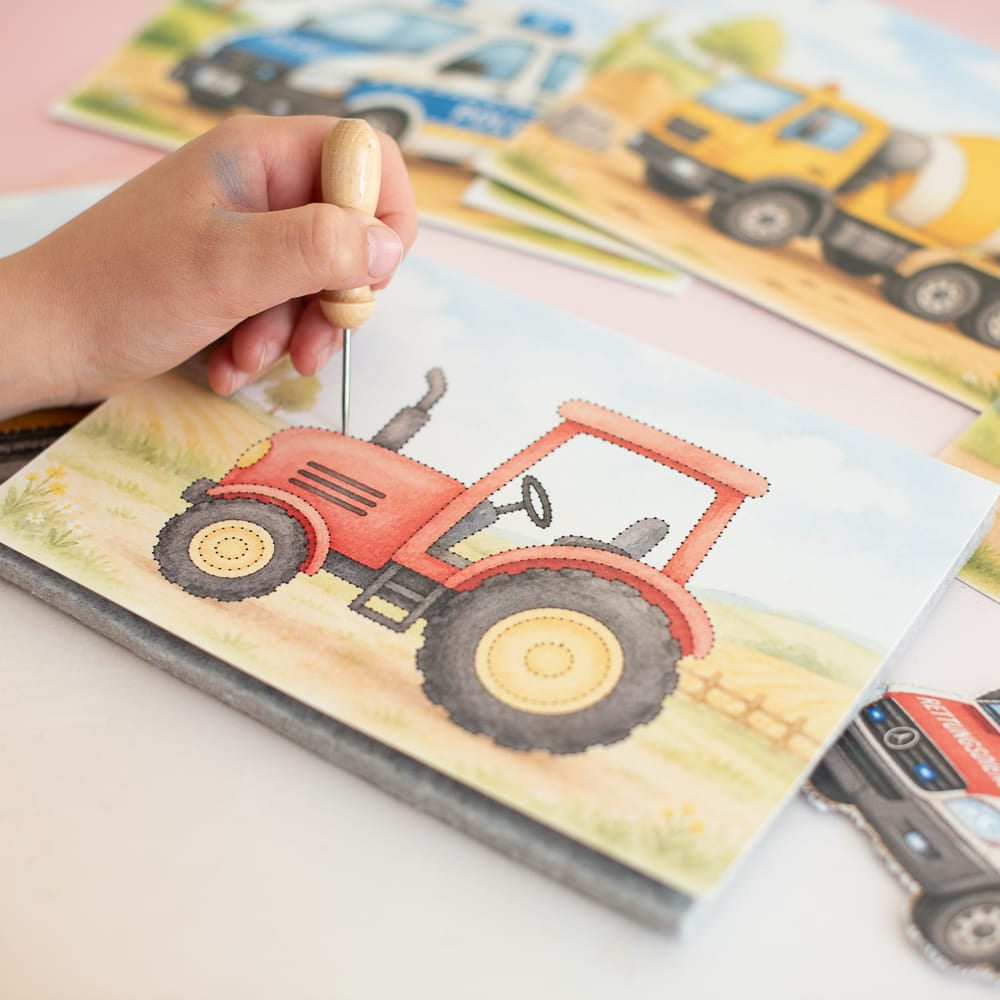 Prickelset für Kinder Fahrzeuge