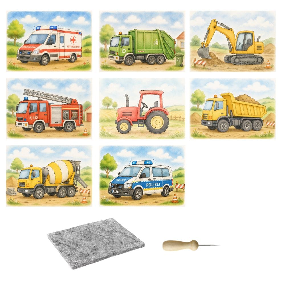 Prickelset für Kinder Fahrzeuge