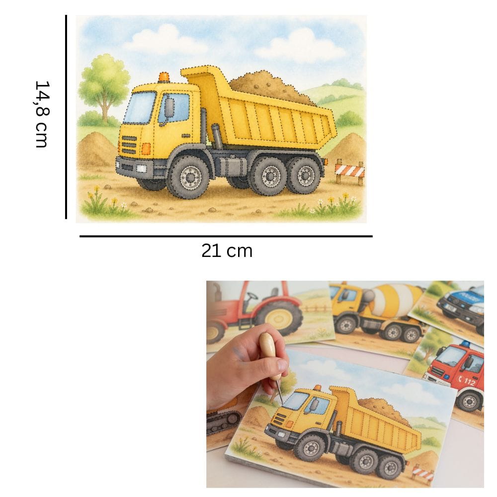 Prickelset für Kinder Fahrzeuge