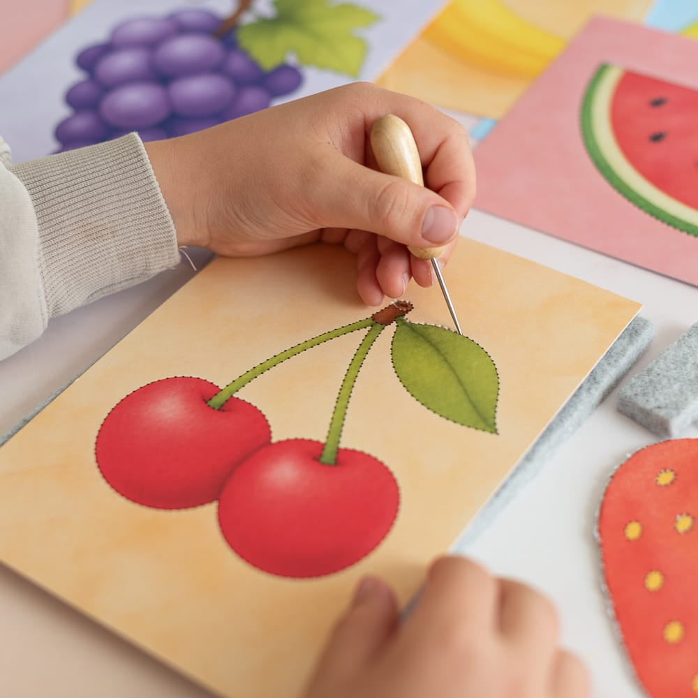 Prickelset für Kinder Obstteller