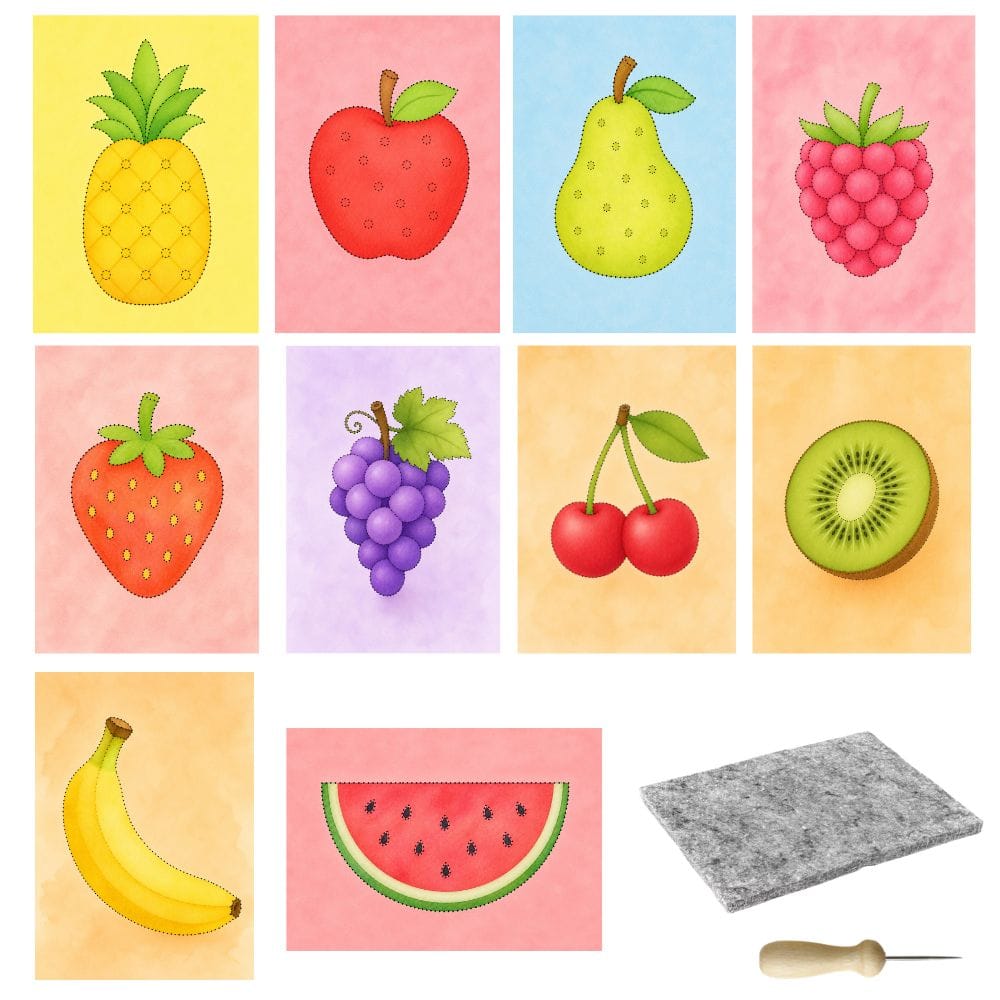 Prickelset für Kinder Obstteller