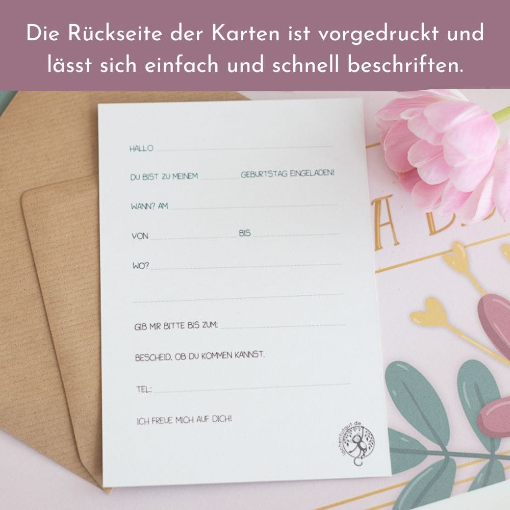 Prinzessinnen Einladung- 10 Stück