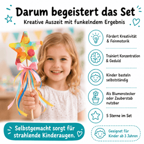 Bastelset - Bunte Sterne für 5 Kinder