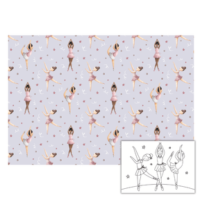 Tischsets Ballerina zum Ausmalen - 10 Stück