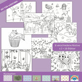 Ausmalspass- 16 liebevoll illustrierte Ausmalblätter