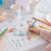 Tischsets zum Ausmalen - Meerjungfrau NEU - 10 Stück